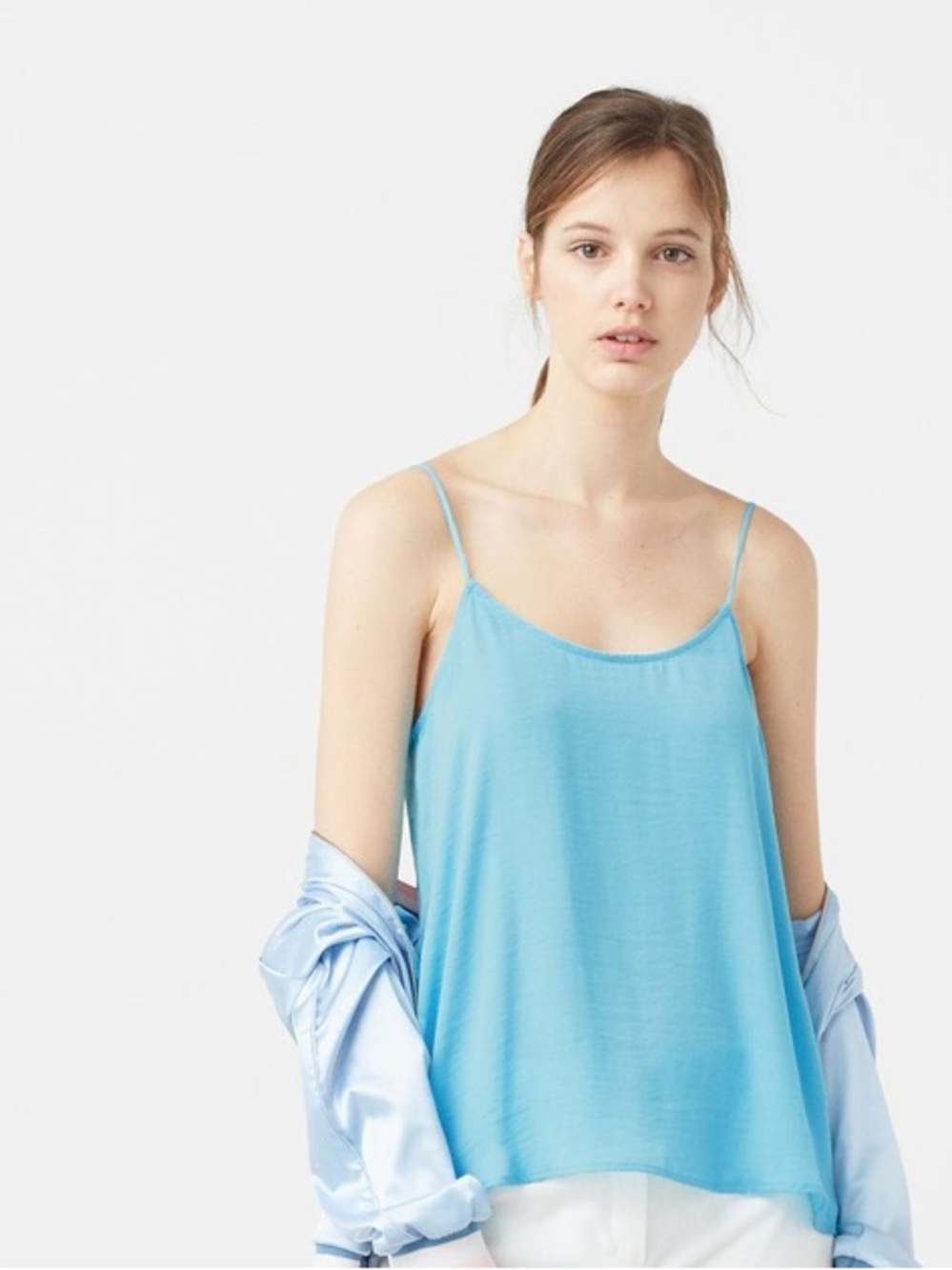 Mango Sky Blue Double-Strap Camisole